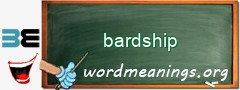 WordMeaning blackboard for bardship